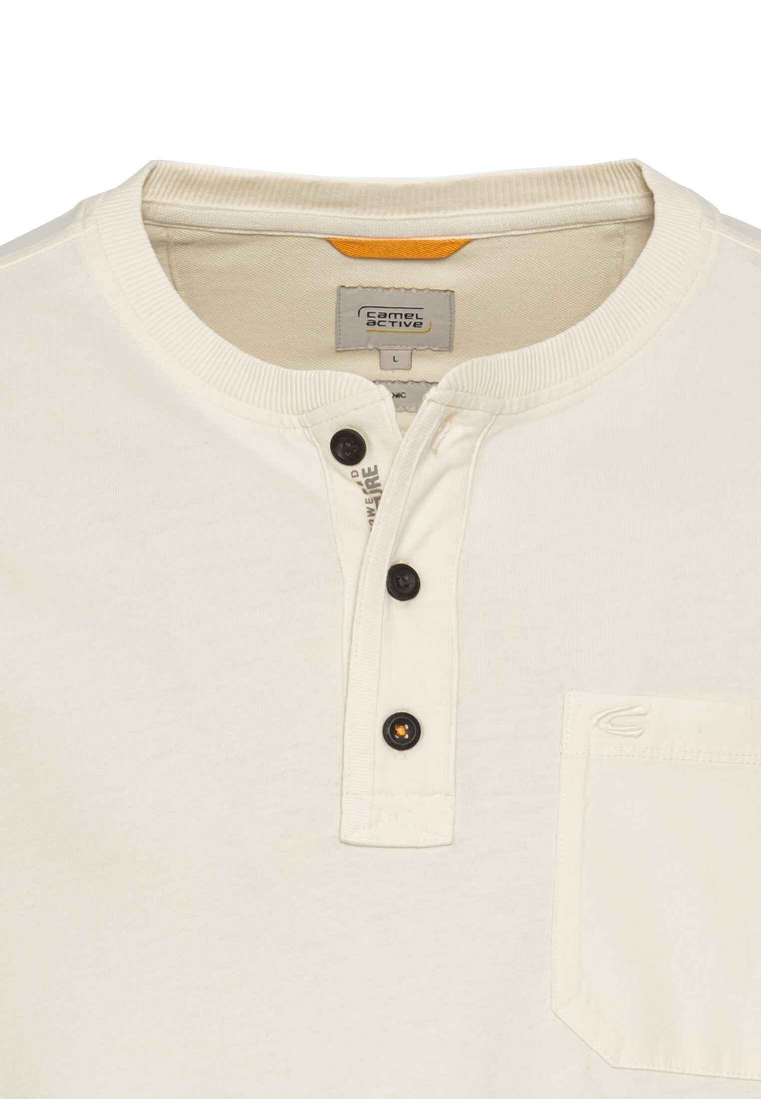 Langarm Henley aus Organic Cotton (Creme)