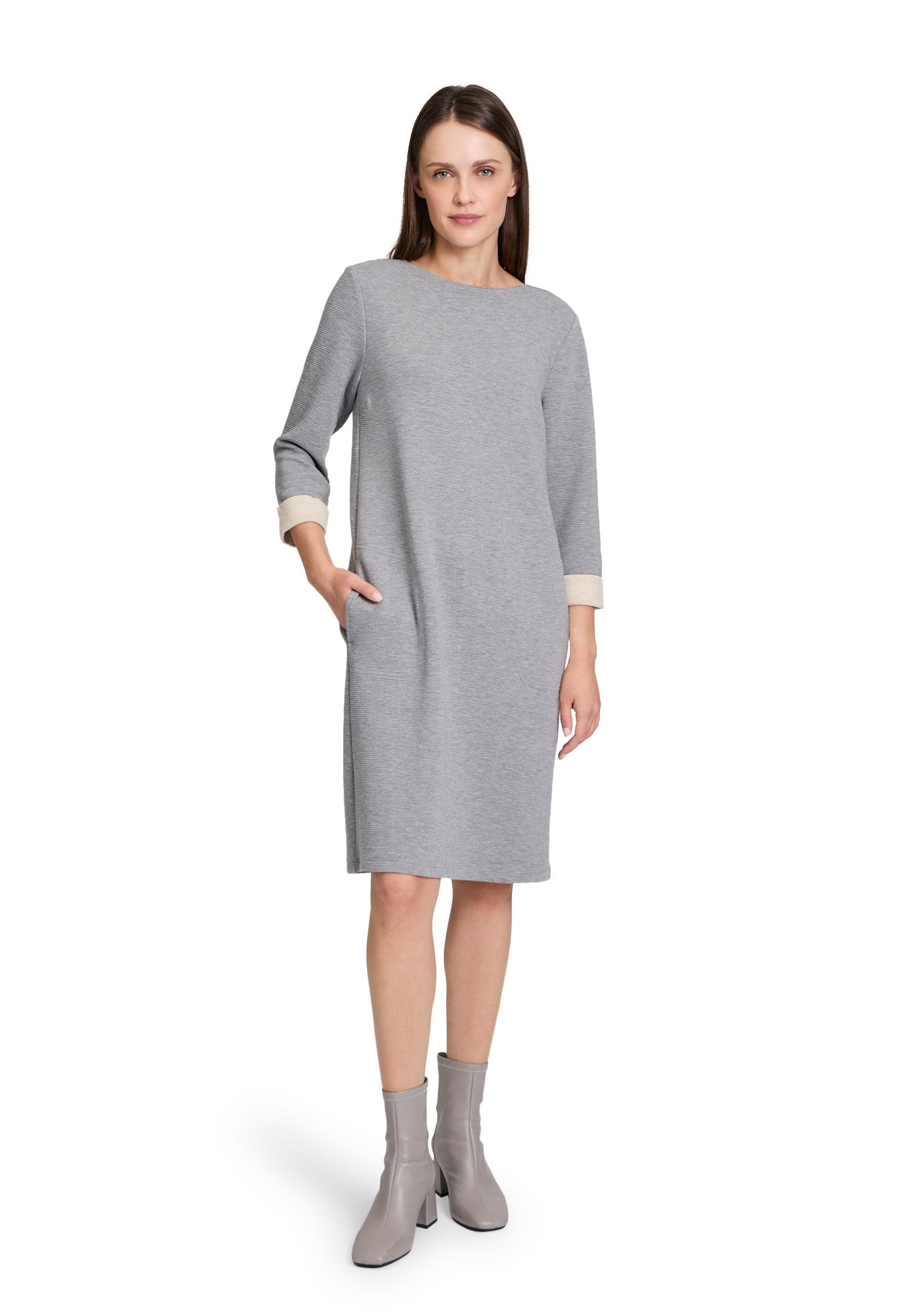 Jerseykleid (Grey/beige)