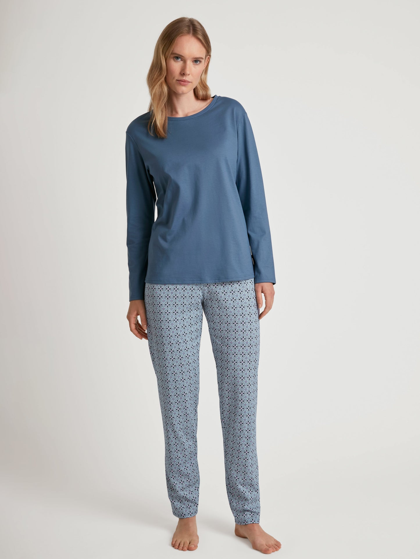 DAMEN Pyjama (Blue Cotton)