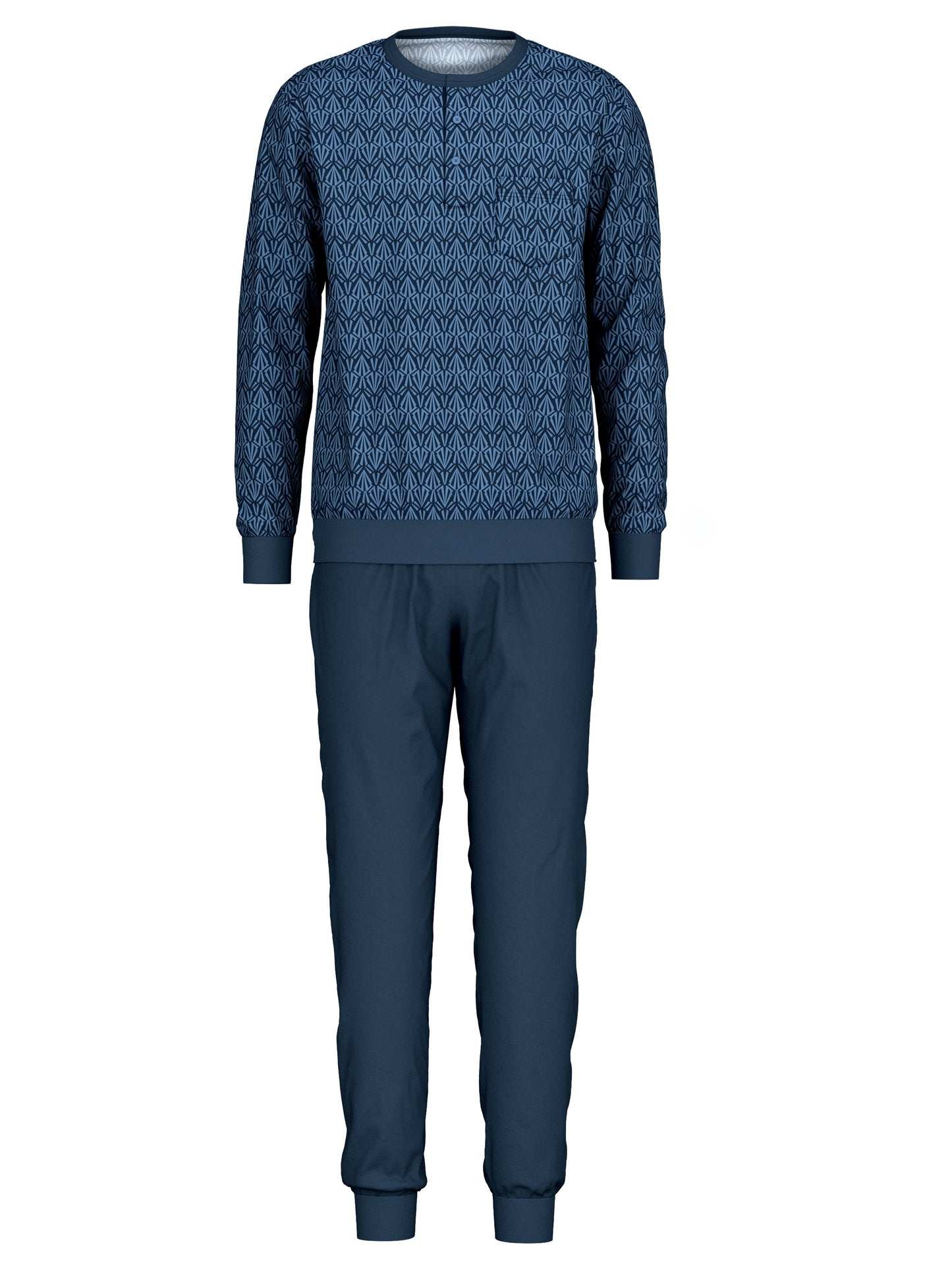 HERREN Pyjama mit Bündchen (Coronet Blue)