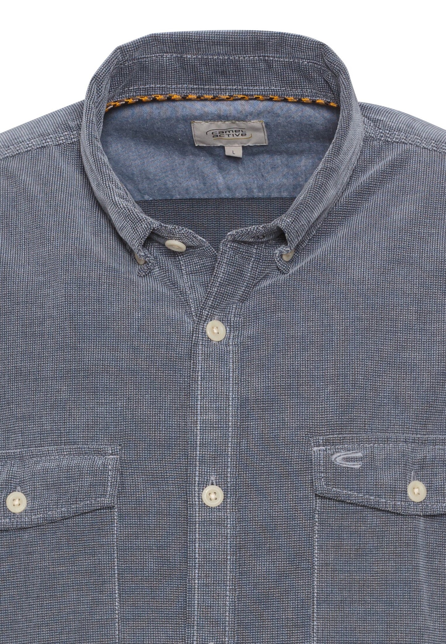 Langarm Hemd in Regular Fit aus Cord (Denim Blue)