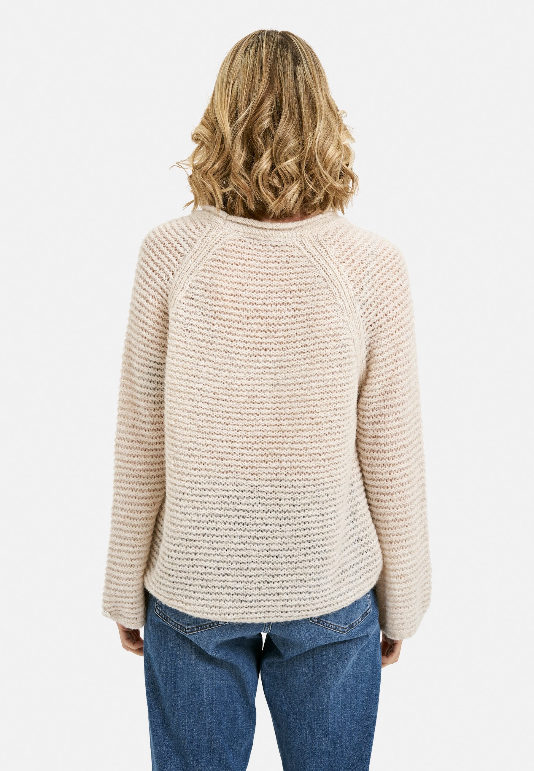 V-neck Net Pullover (Beige)