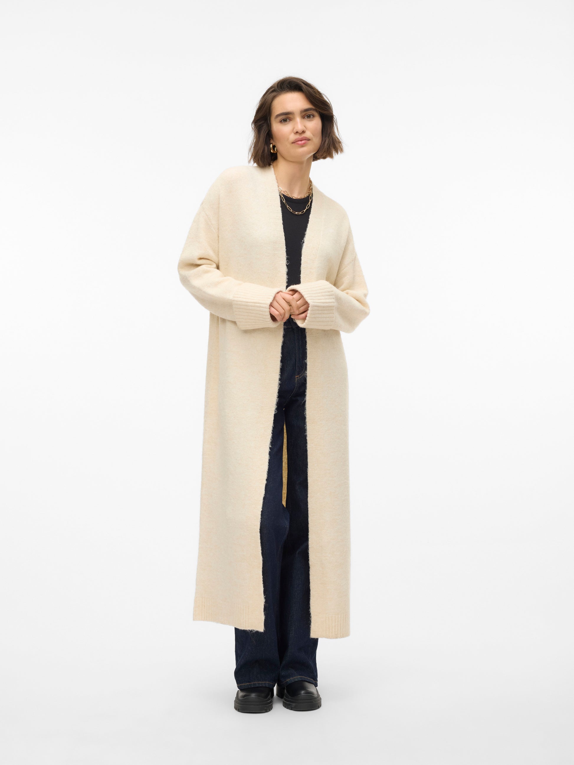 Vmphillis Ls Long Open Cardigan Ga Boo (Birch/mela)