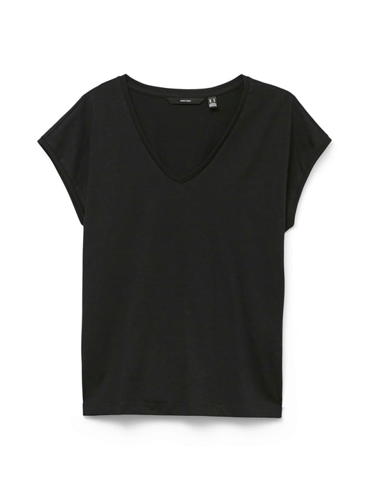 Vmluna Ss V-neck Tee Jrs Noos (Black)