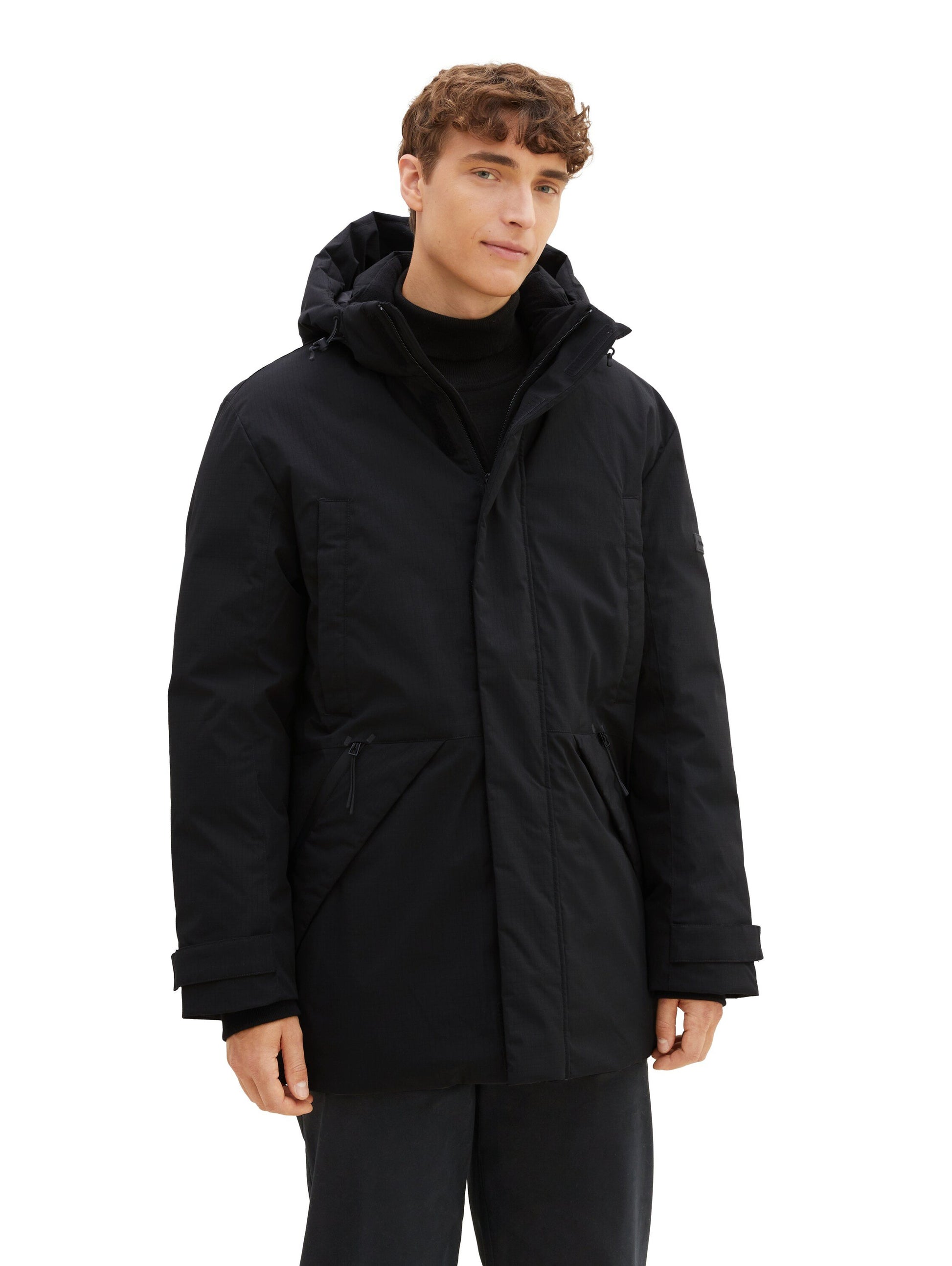 Parka mit abnehmbarer Kapuze (Black)