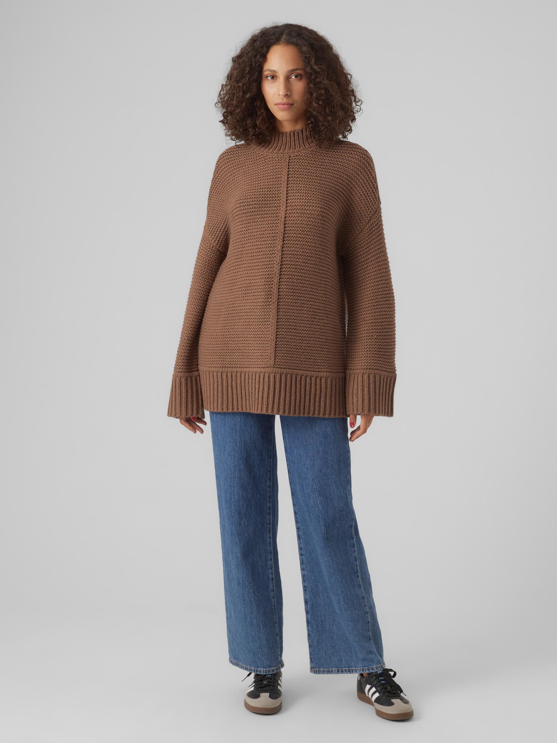 Vmmiranda Ls Highneck Pullover Ga (Brown Lentil)