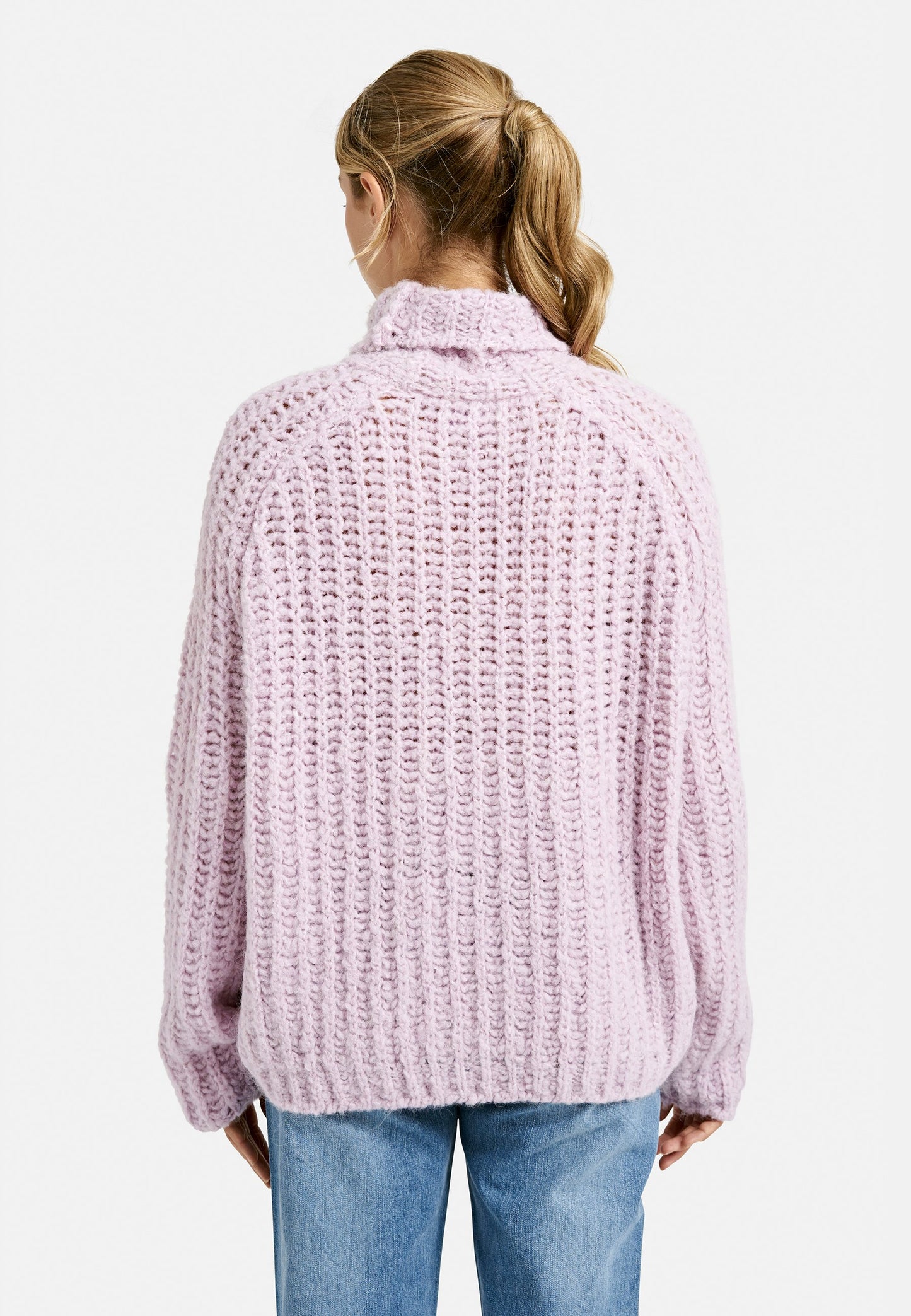 Stand collar raglan Knit (Pastel Lilac)