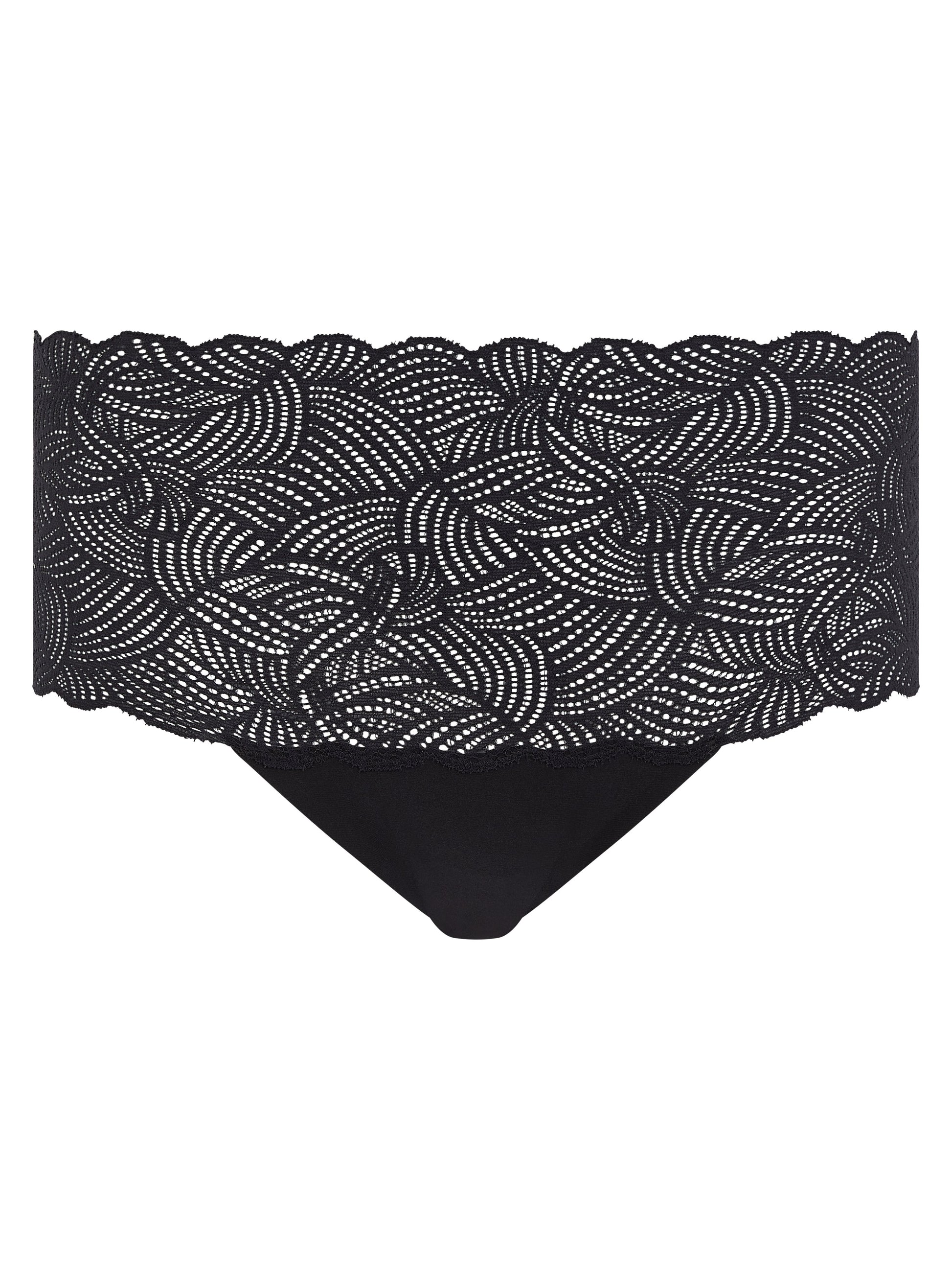 SOFTSTRETCH Taillenslip mit Spitze (Schwarz)