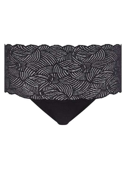 SOFTSTRETCH Taillenslip mit Spitze (Schwarz)