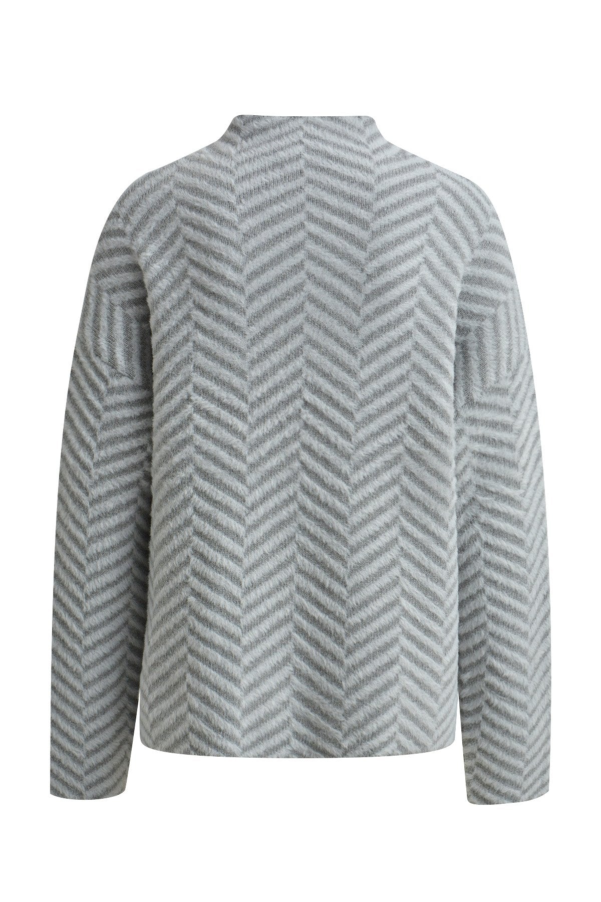 Hairy Zigzag Pullover (Mid Grey)