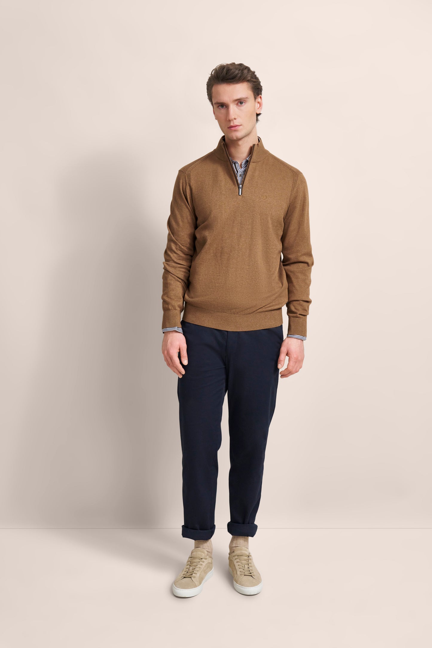 Herren Pullover 1/1 Arm (Cognac)