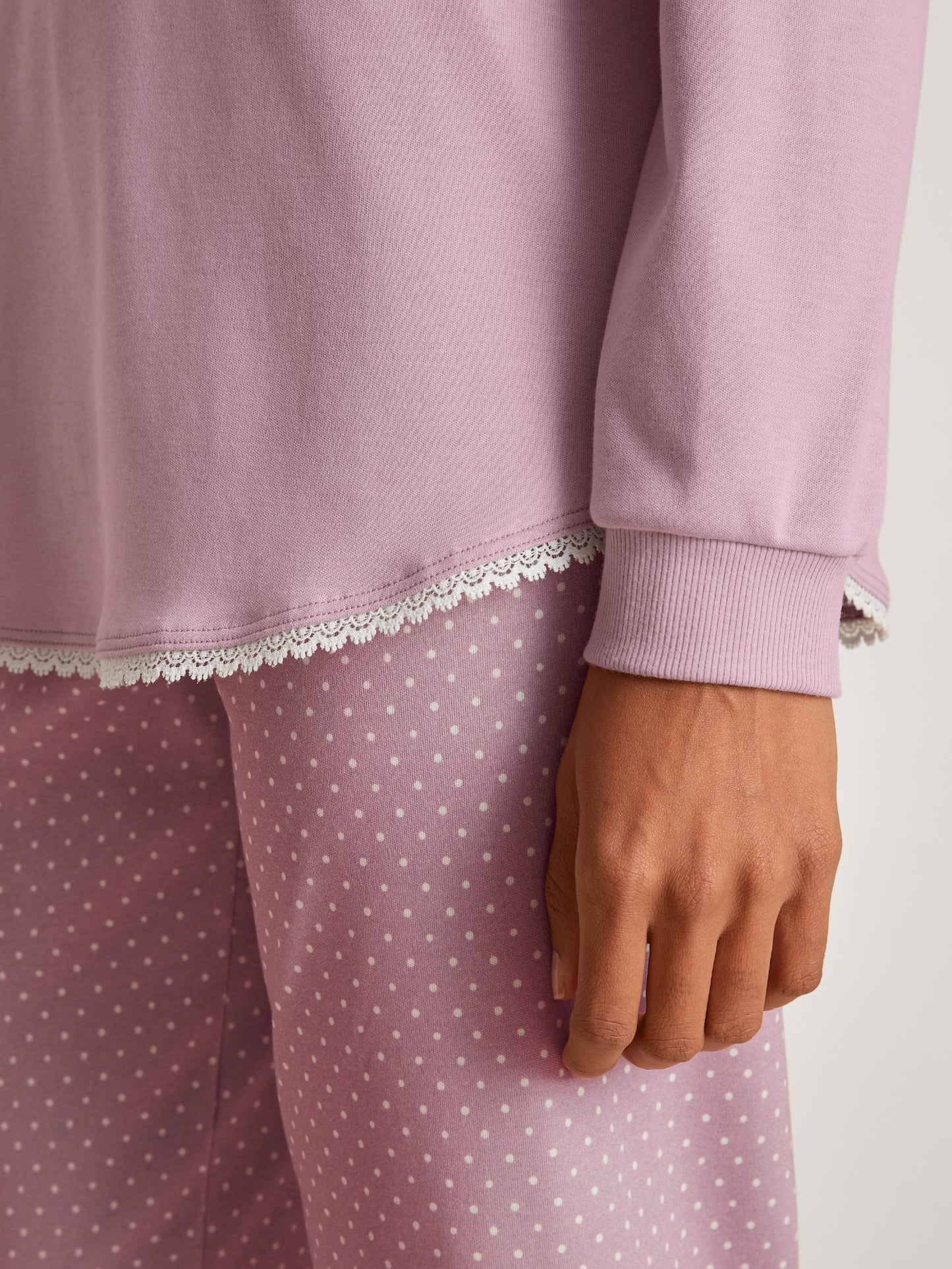 DAMEN Pyjama mit Bündchen (Mauve Shadow)