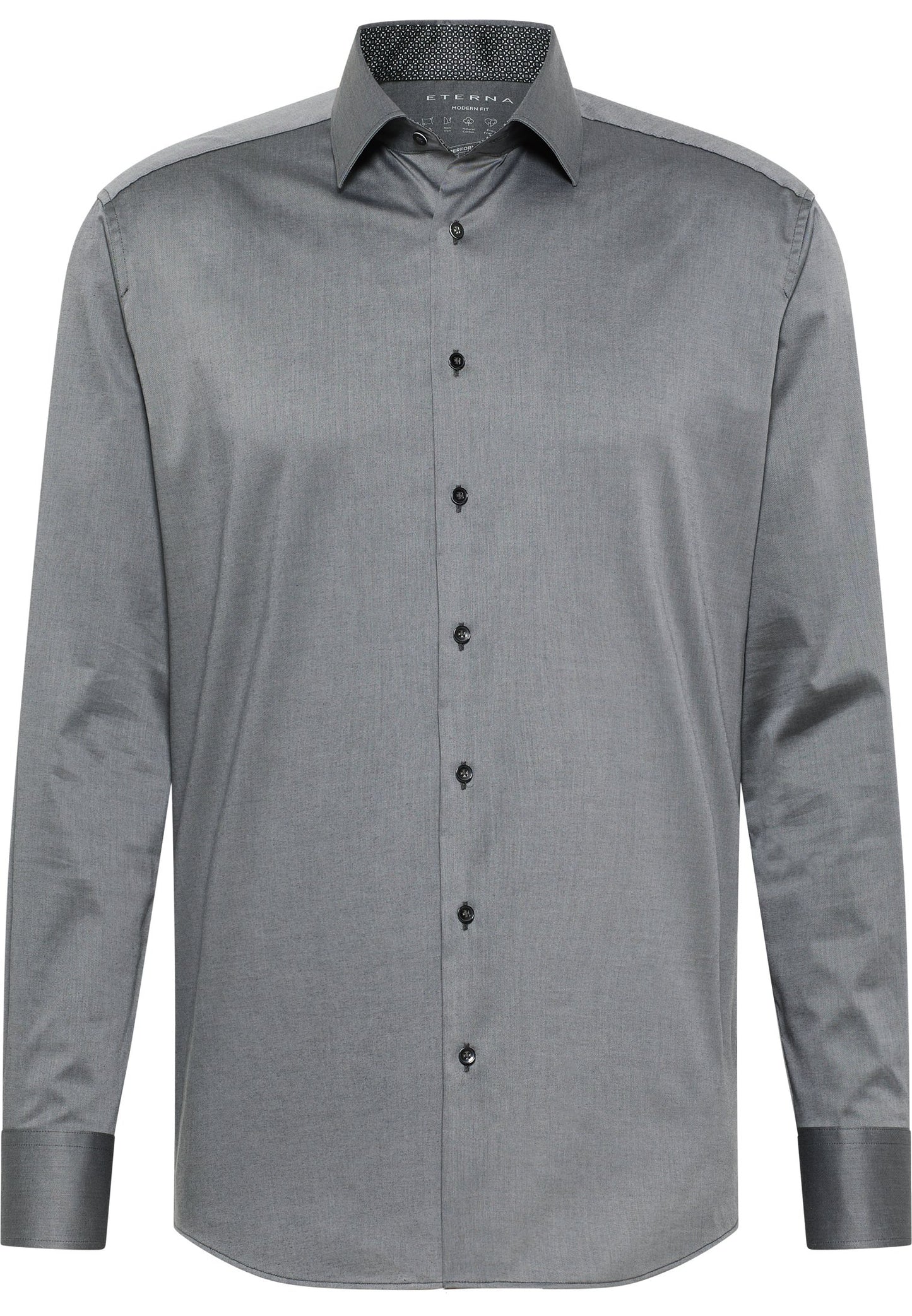 Performance Shirt Twill-Stretch Langarm (Grau)