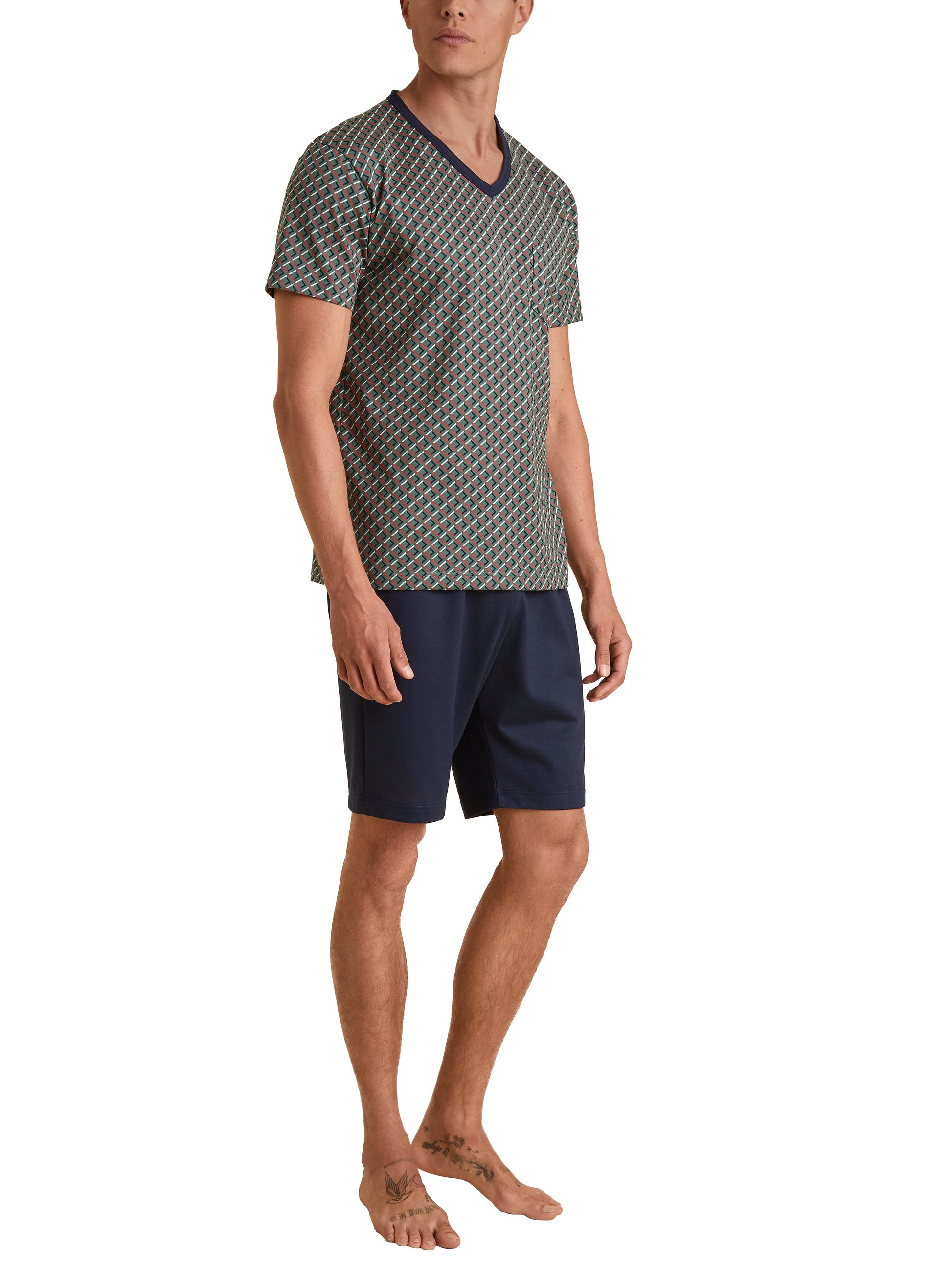 HERREN Pyjama kurz (Laurel Green)