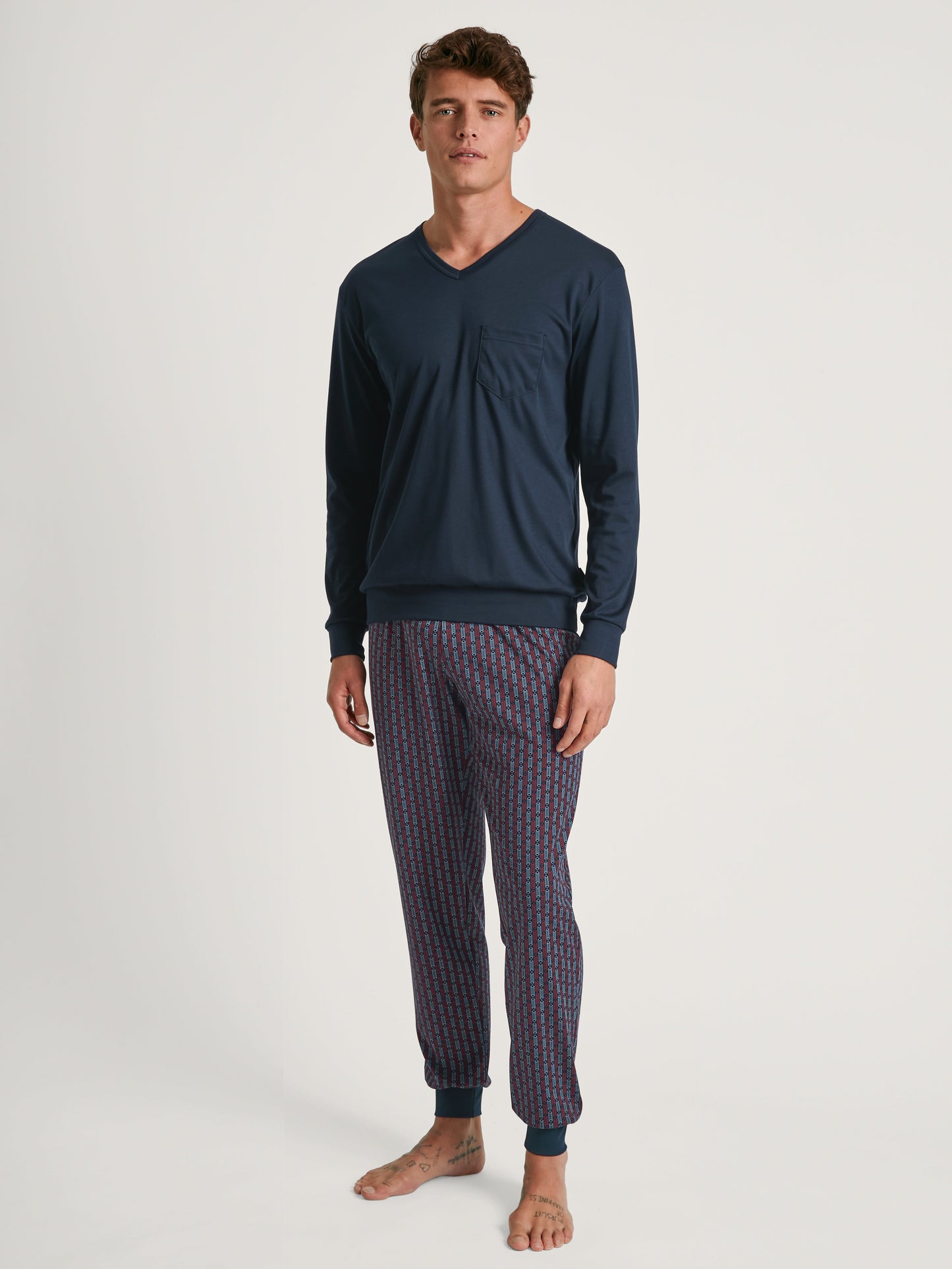 HERREN Pyjama mit Bündchen (Dark Sapphire)