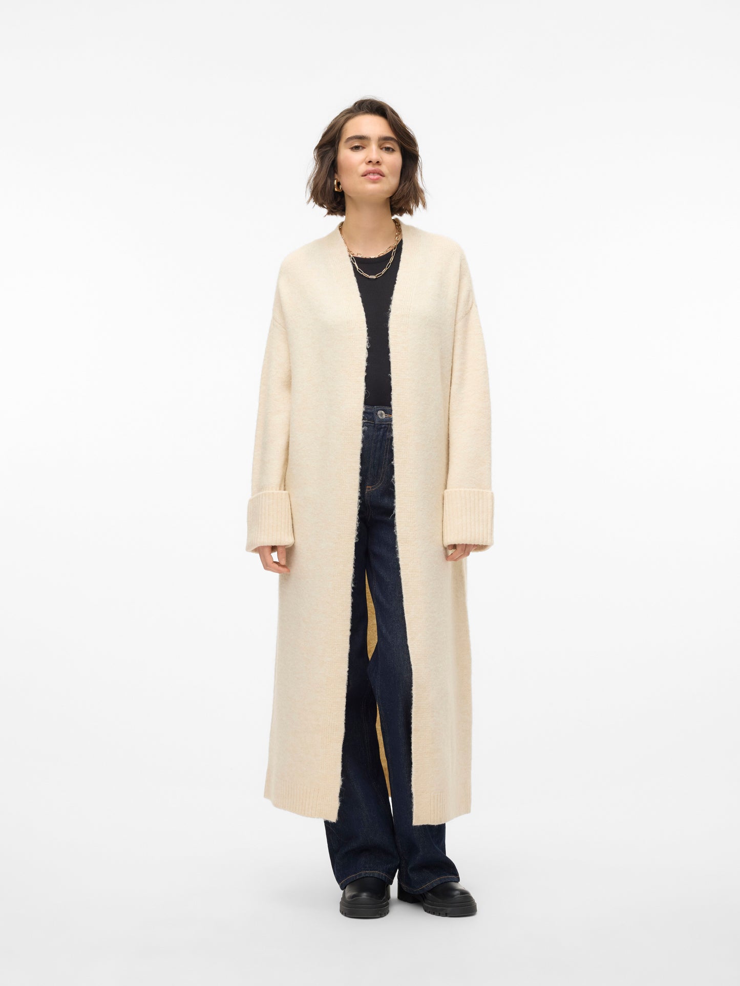 Vmphillis Ls Long Open Cardigan Ga Boo (Birch/mela)