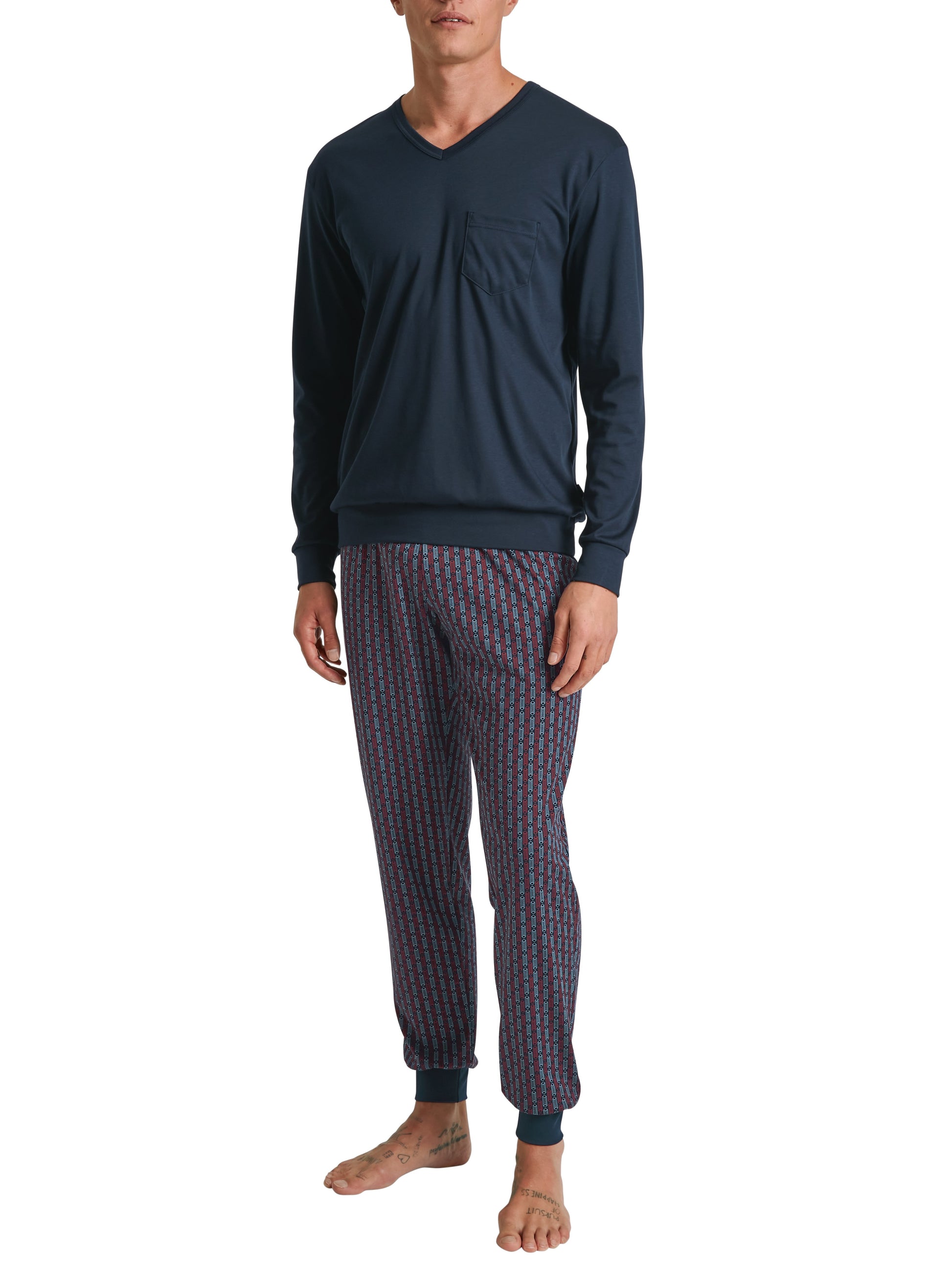 HERREN Pyjama mit Bündchen (Dark Sapphire)