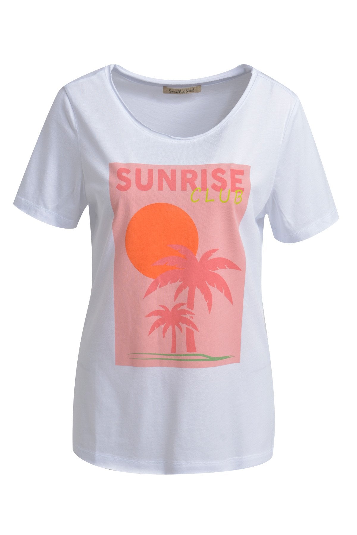 T-Shirt with Sunrise Print (White)