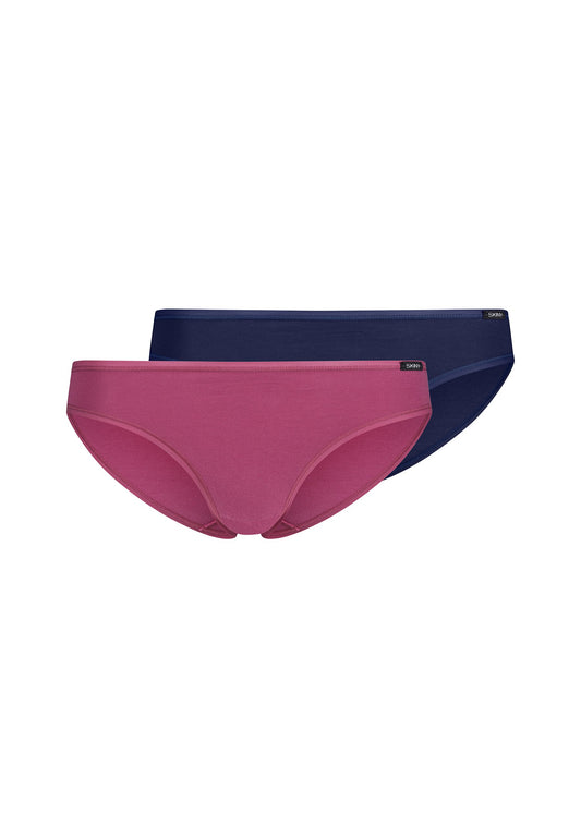 Skiny Damen Rio Slip 2er Pack Cotton Advantage (Berrynight Sele)