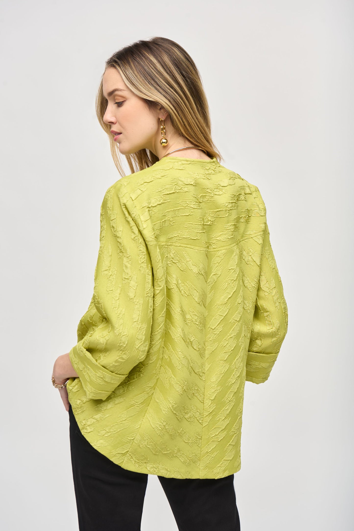 Swingjacke aus gewebtem Jacquard (Wasabi)