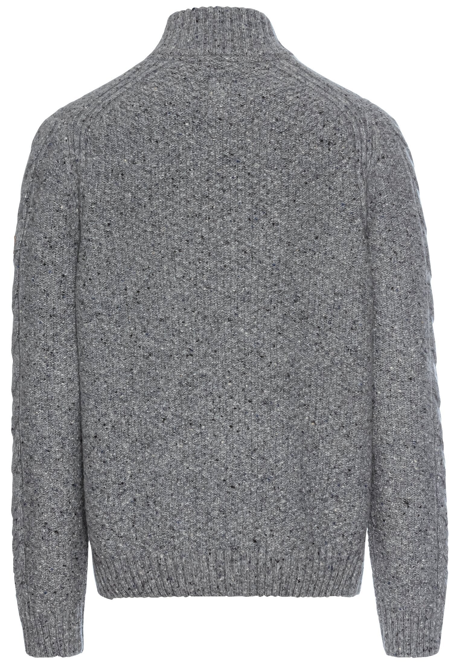 Strickpullover mit Troyer-Kragen (Rock Grey)