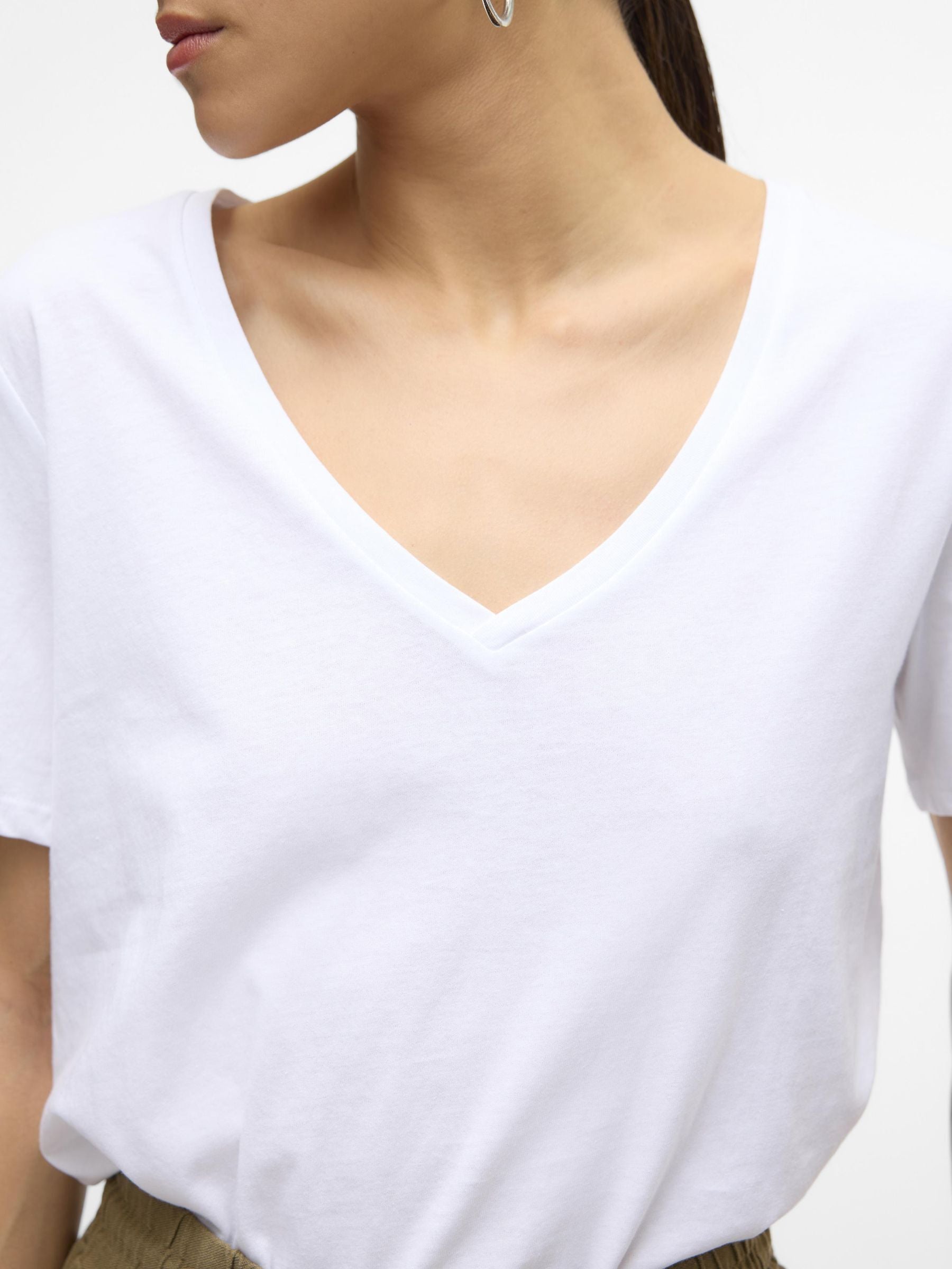 Vmpanna Glenn Ss V-neck Top Jrs Noos (Bright White)