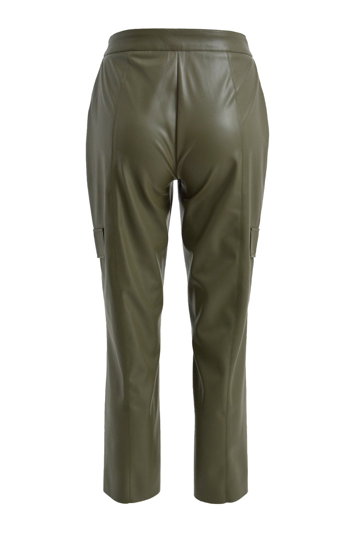 Leather Cargo Pants (Khaki)