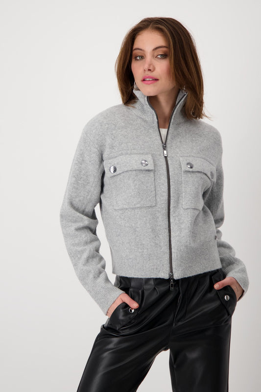 Strickjacke (Silver Grey)