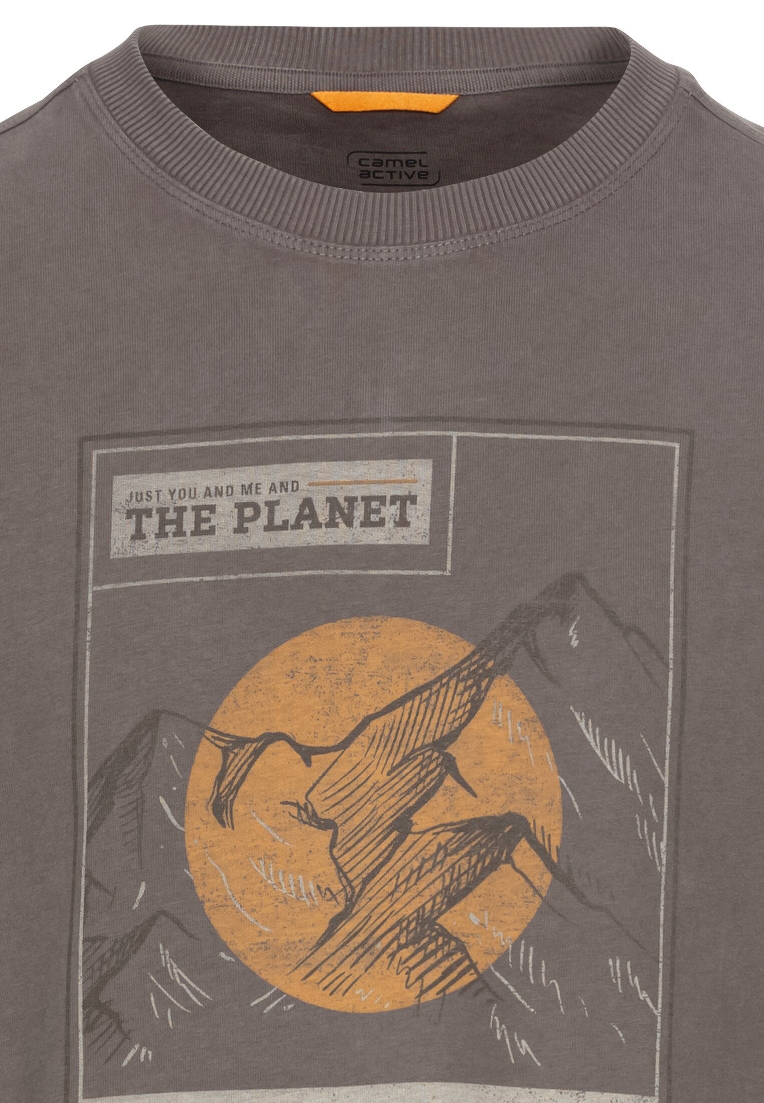 T-Shirt mit Print aus nachhaltigem Organic Cotton (Rock Grey)