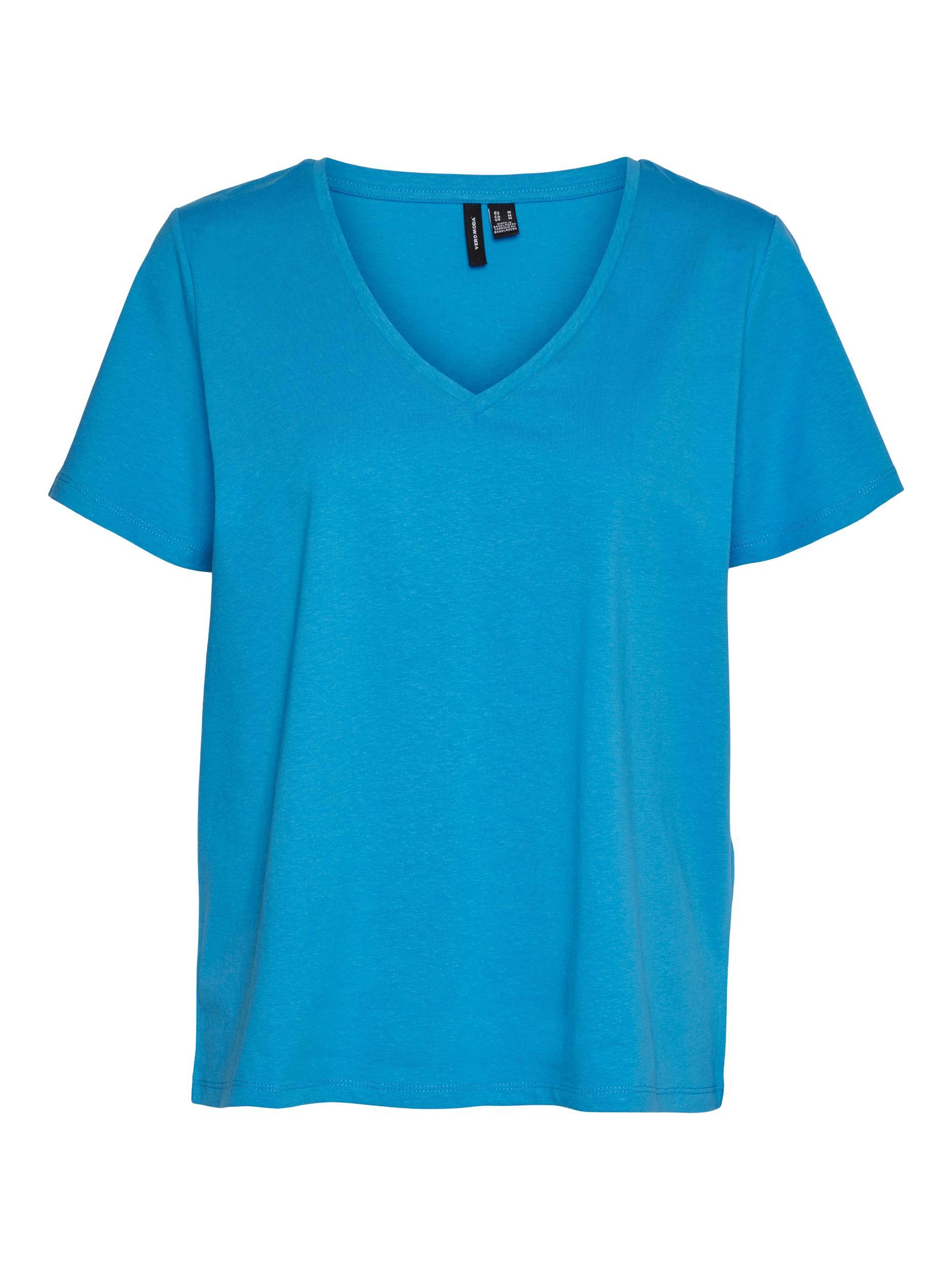 Vmpanna Glenn Ss V-neck Top Jrs Noos (Ibiza Blue)