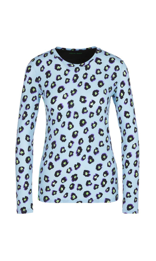 Stretch-Shirt mit Leo-Blumen-Print