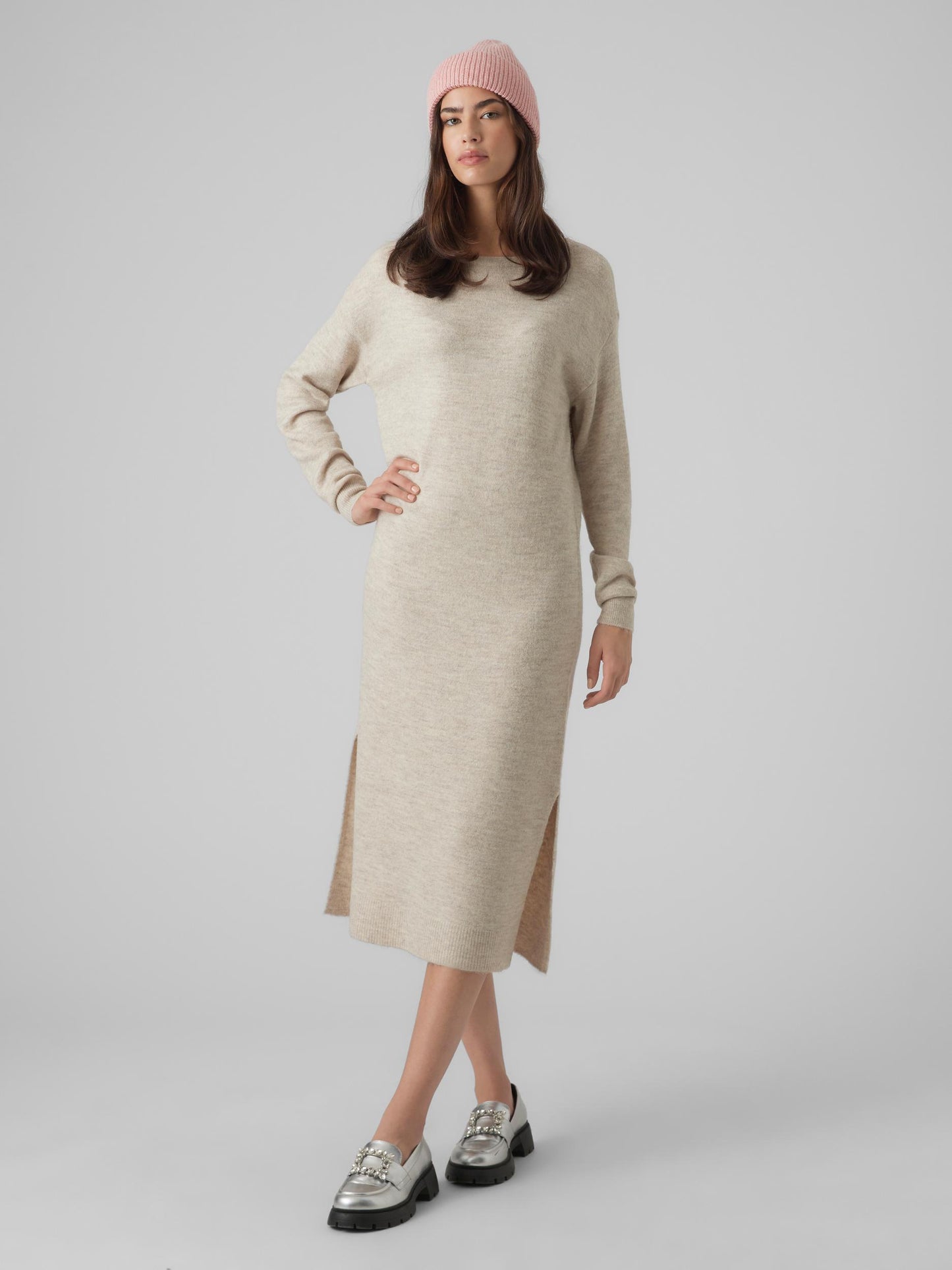 VMLEFILE LS BOATNECK CALF DRESS NOOS