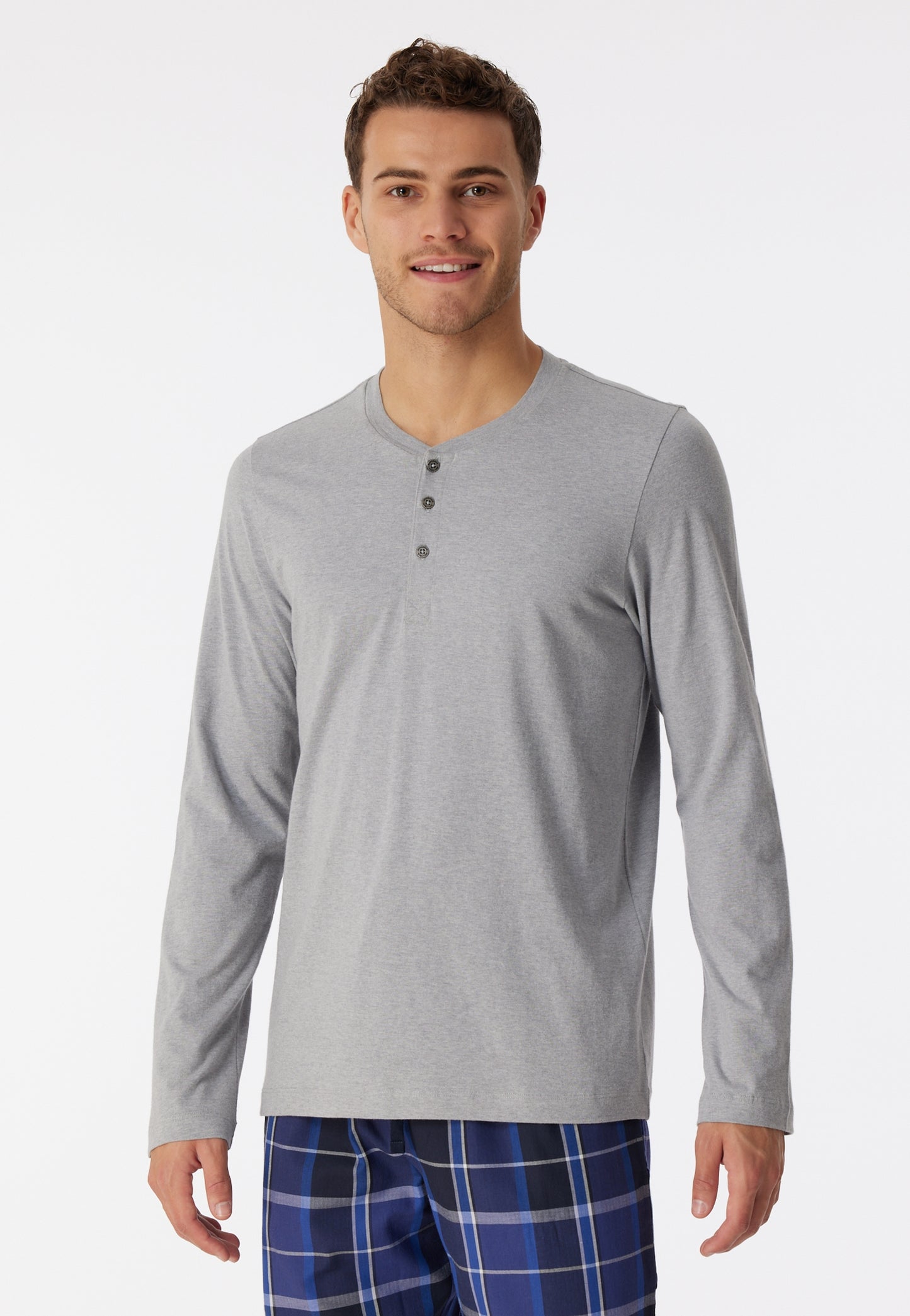 Langarmshirt Knopfleiste